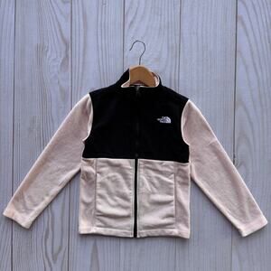 The North Face Denali Fleece Girls Youth S 7-8 Full Zip Jacket Pink/Black